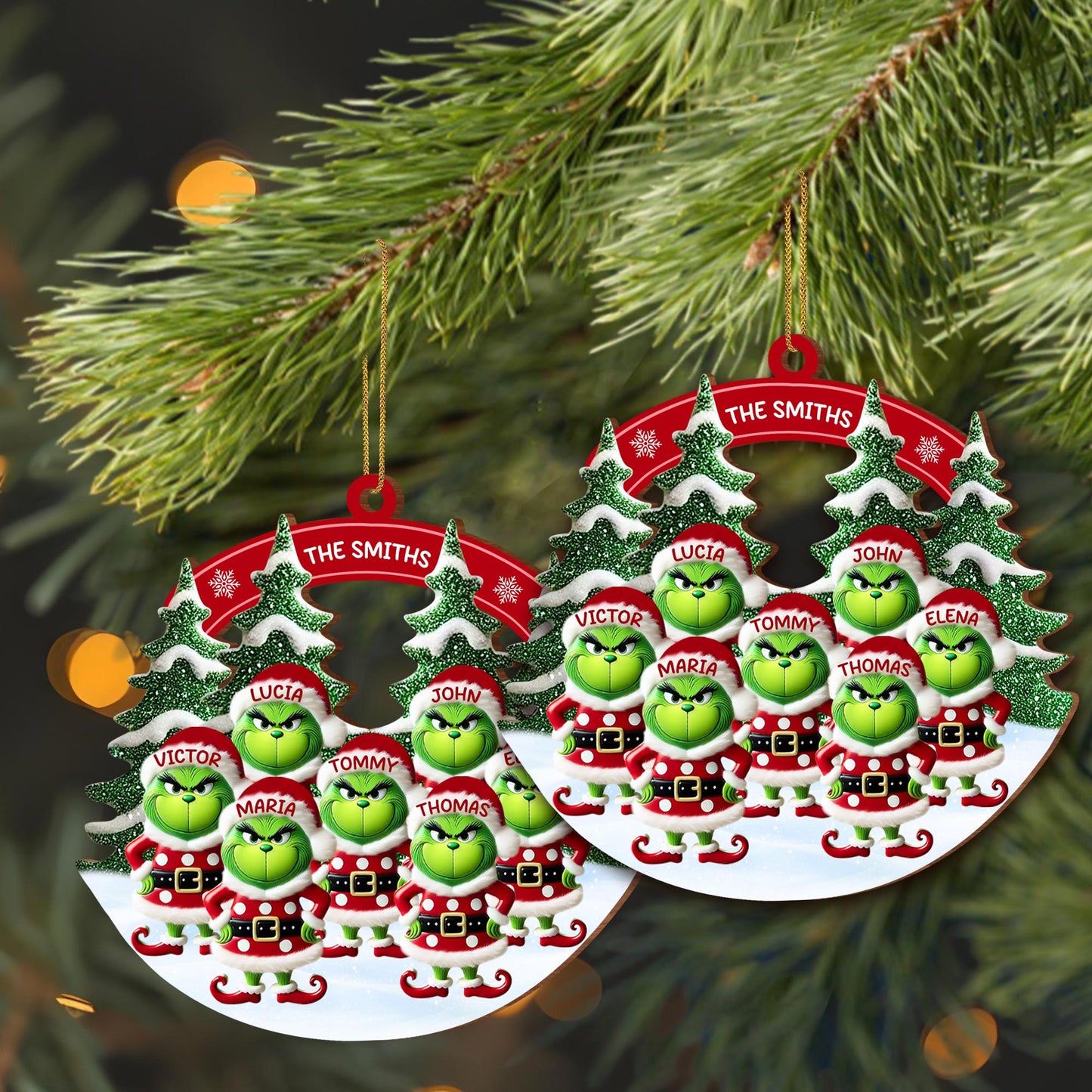 Personalize Your Family Christmas With Grinch In Santa Outfit