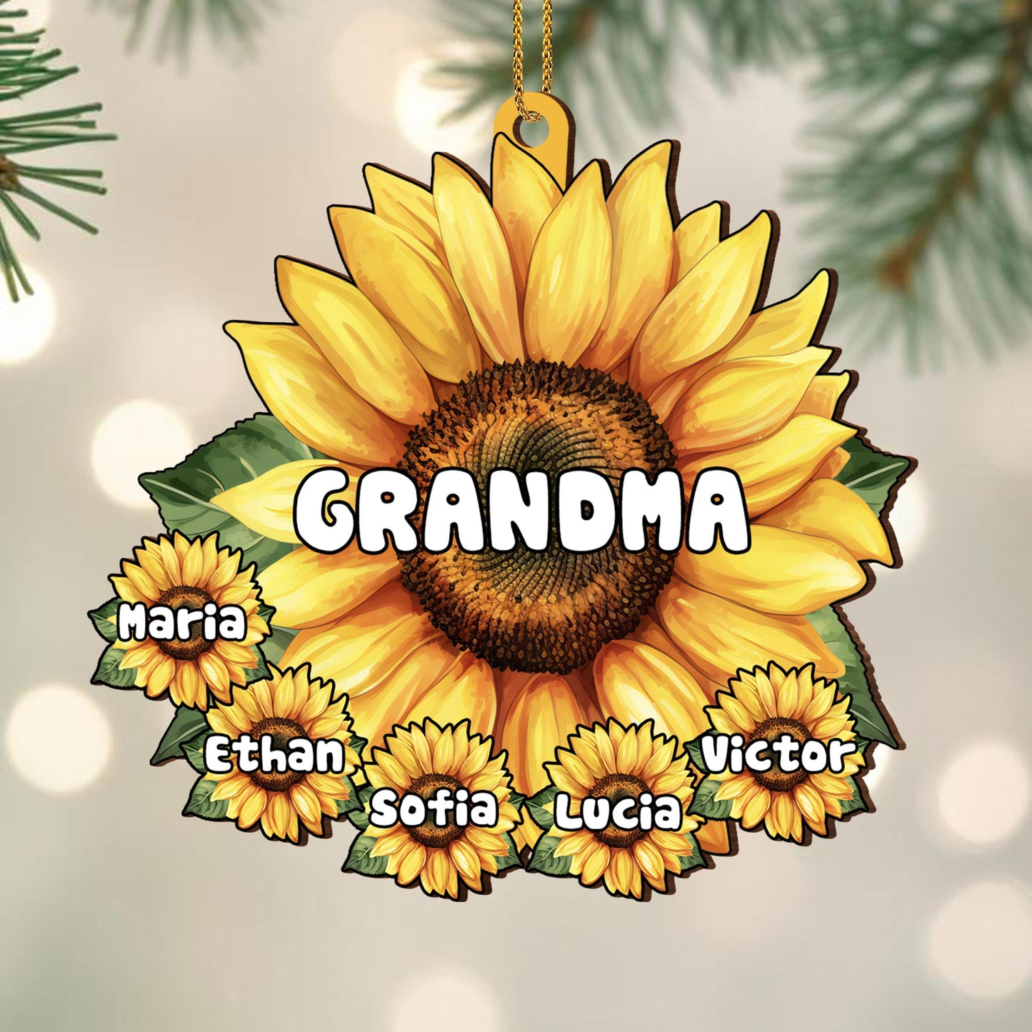 Personalized Sunflower Ornament For Grandma