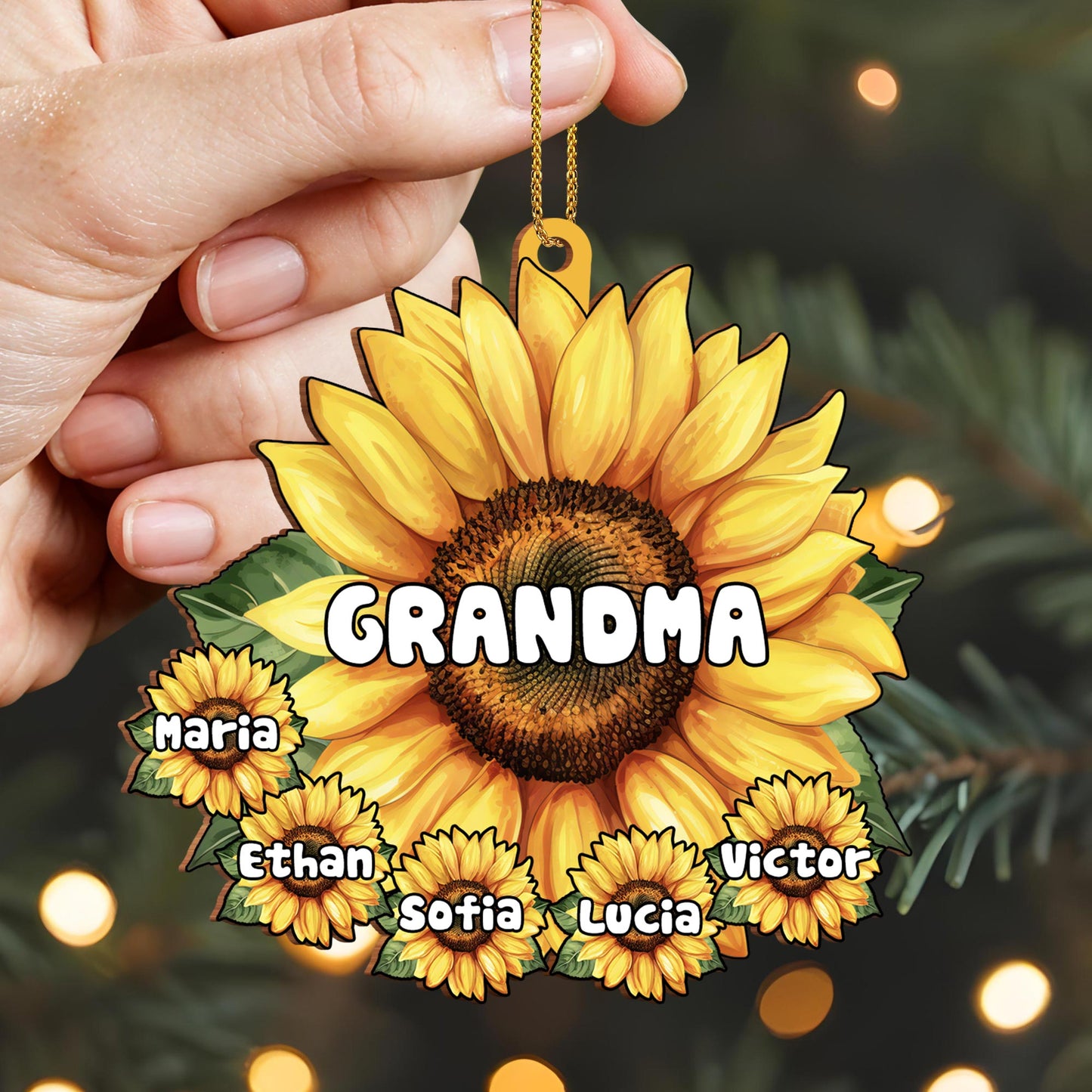 Personalized Sunflower Ornament For Grandma
