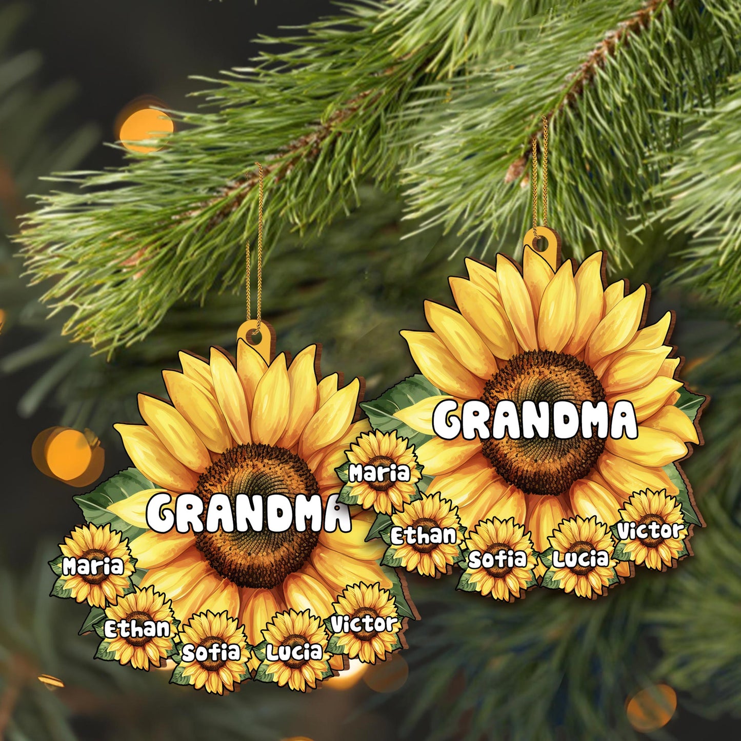 Personalized Sunflower Ornament For Grandma