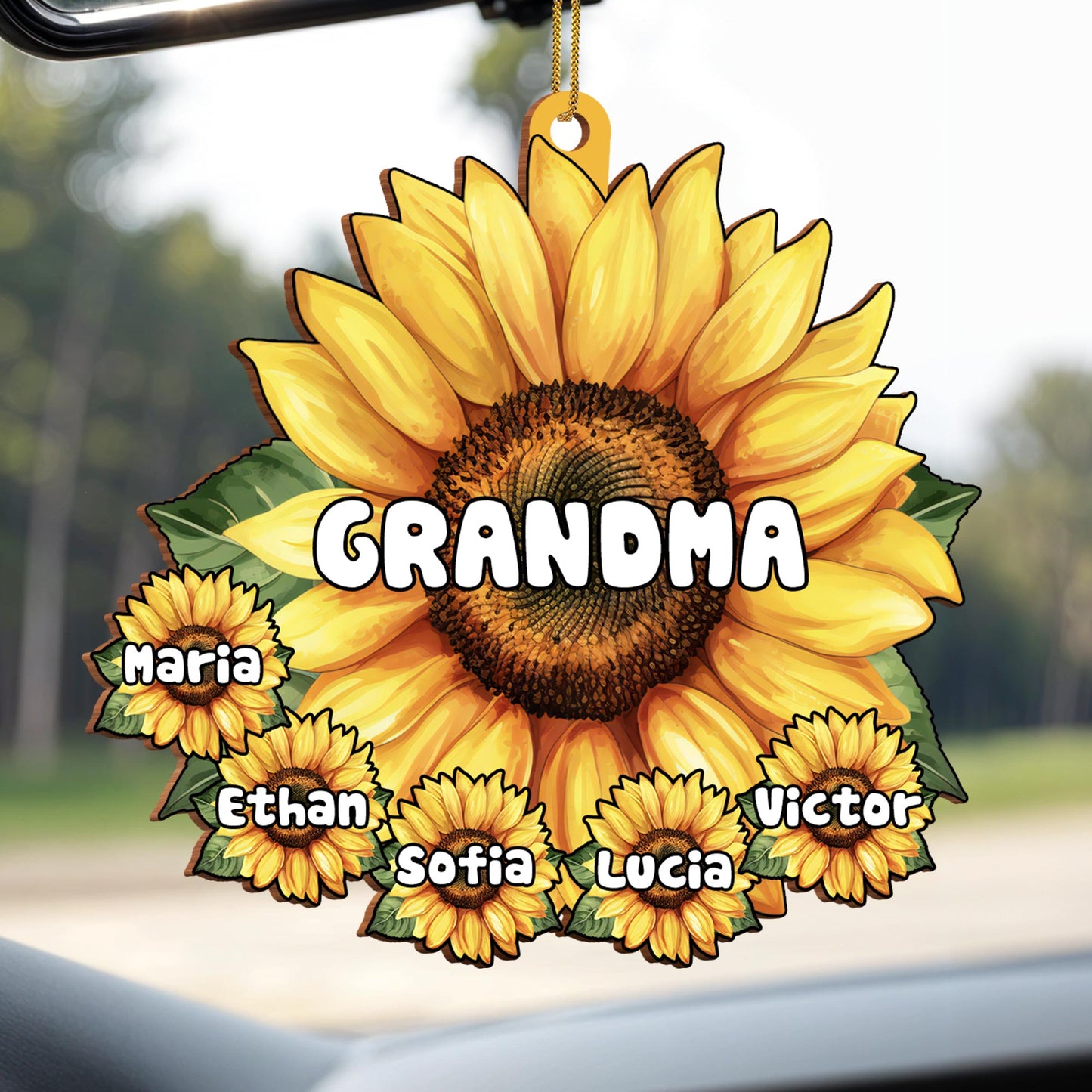 Personalized Sunflower Ornament For Grandma