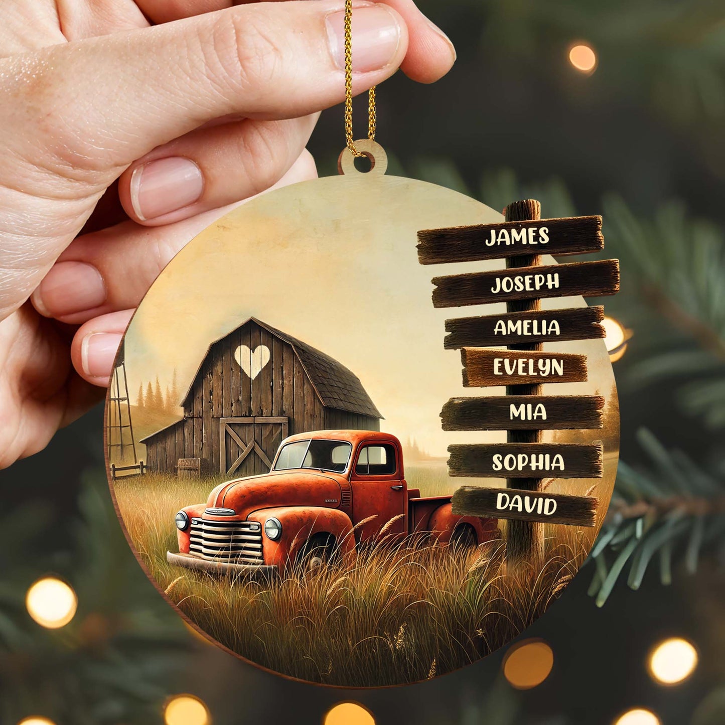 Custom Wooden Sign Posts With Old Truck And Barn