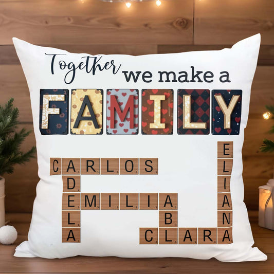 Together We Make A Family Scrabble Tiles Design
