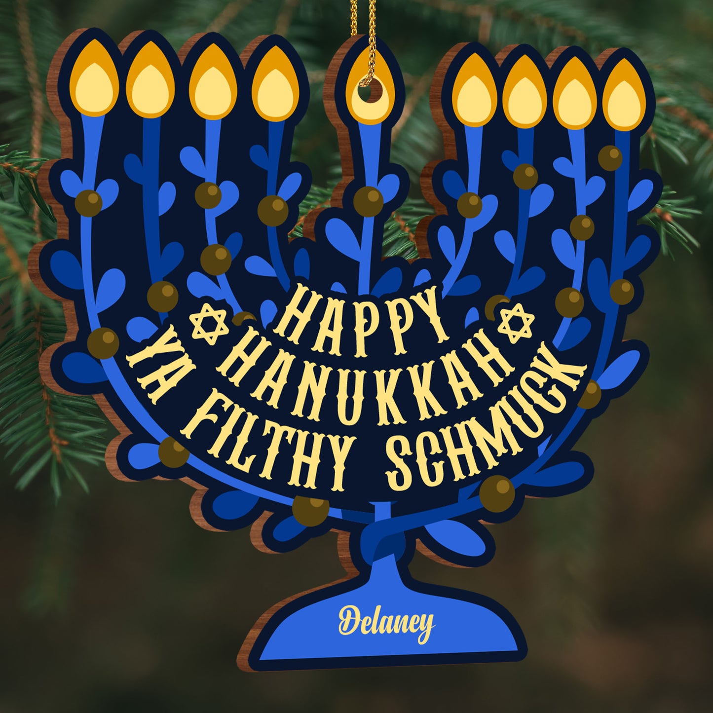 Happy Hanukkah You Wonderful Person Menorah Ornament
