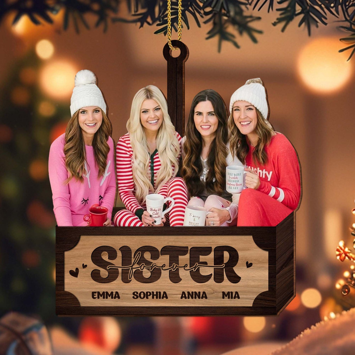 Sisters Forever With Hearts Design