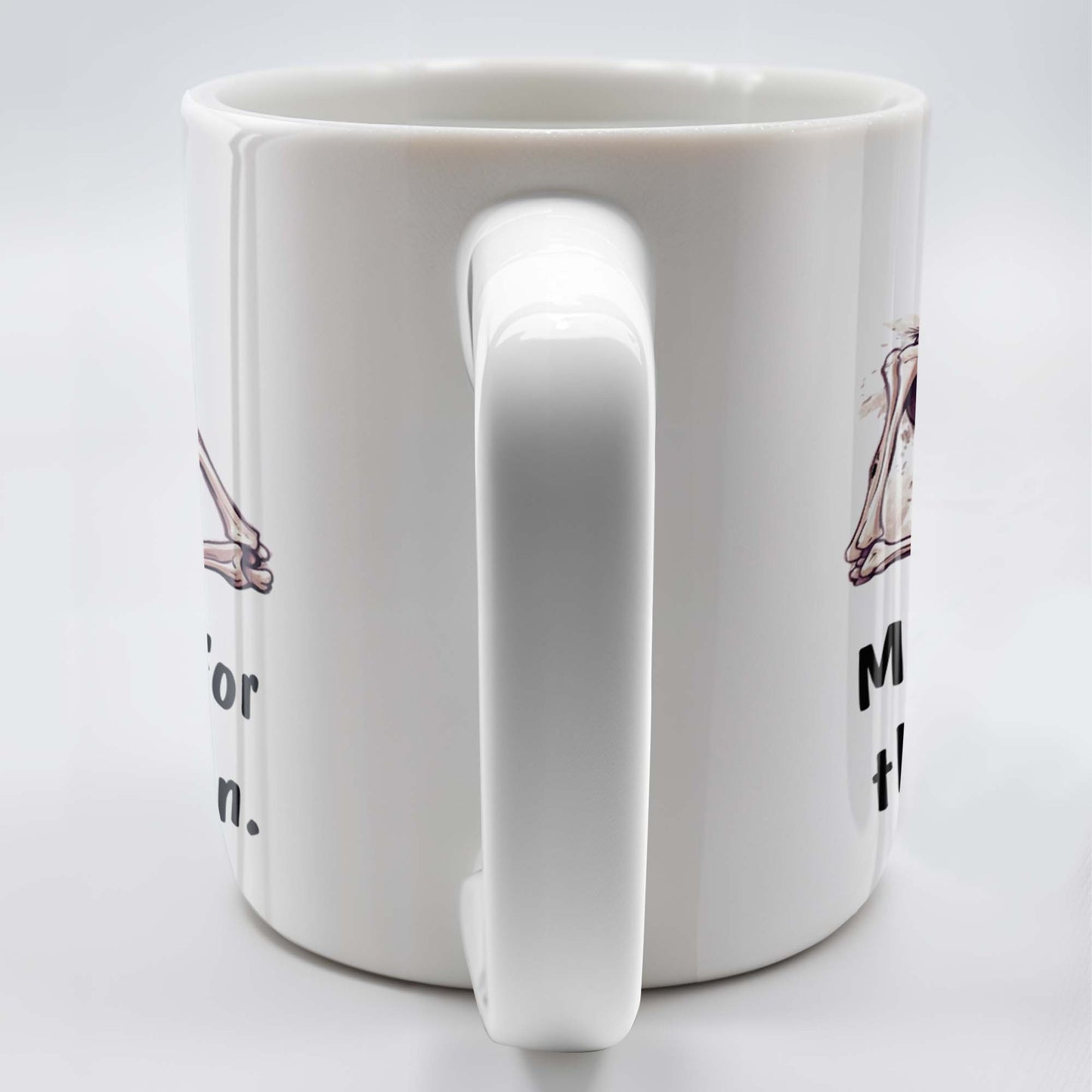 Waiting For The Right Man Skeleton With Coffee Cup