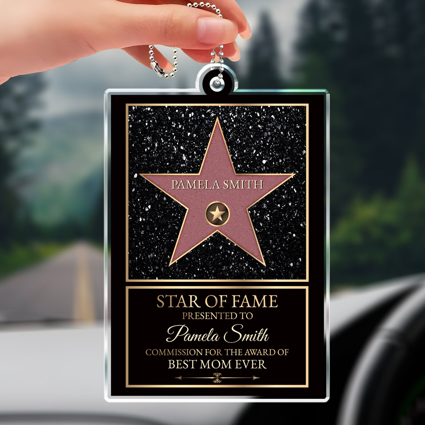 Star Of Fame - Personalized Custom Acrylic Ornament, Car Hanging Ornament - FAM233_ACA