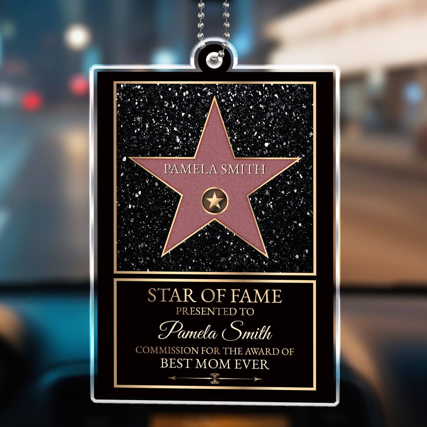 Star Of Fame - Personalized Custom Acrylic Ornament, Car Hanging Ornament - FAM233_ACA