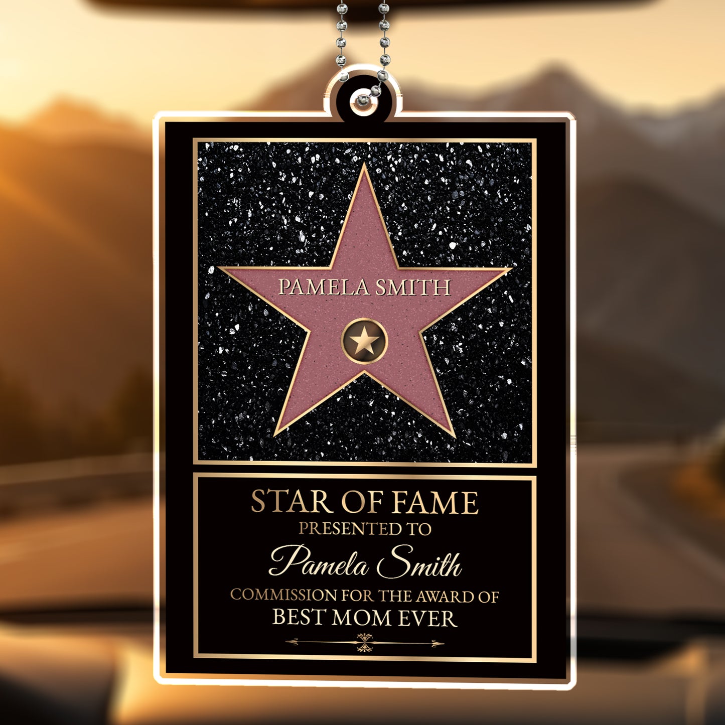 Star Of Fame - Personalized Custom Acrylic Ornament, Car Hanging Ornament - FAM233_ACA