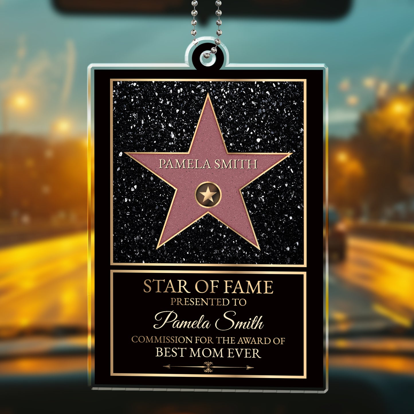 Star Of Fame - Personalized Custom Acrylic Ornament, Car Hanging Ornament - FAM233_ACA