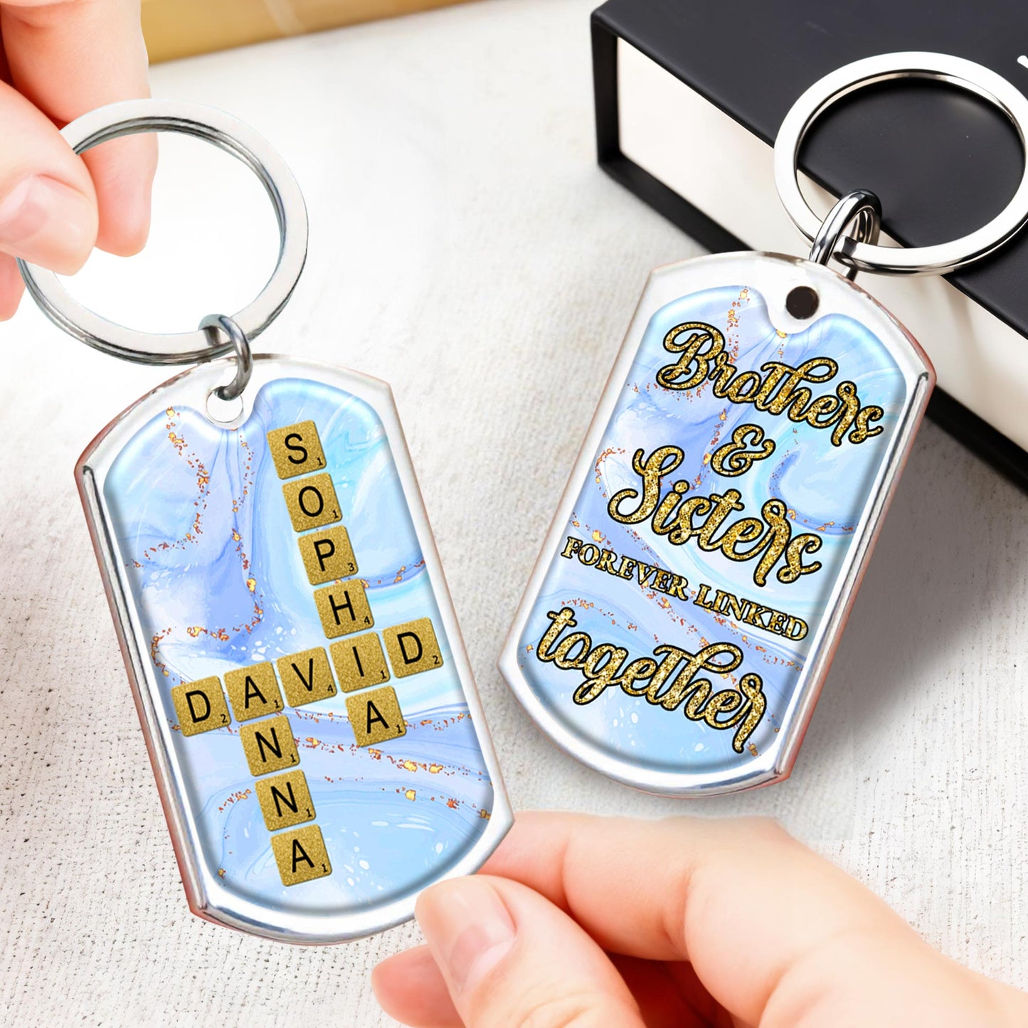 Brothers And Sisters Forever Linked Together Keychain