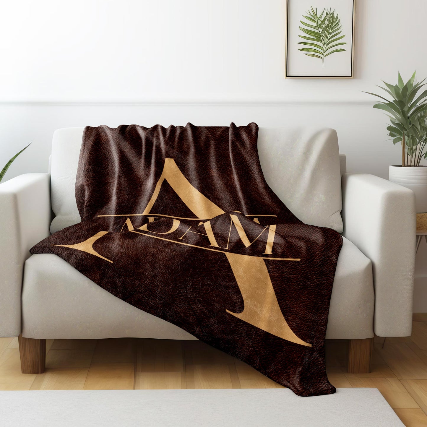 Personalize With Your Name On A Leather Look Blanket