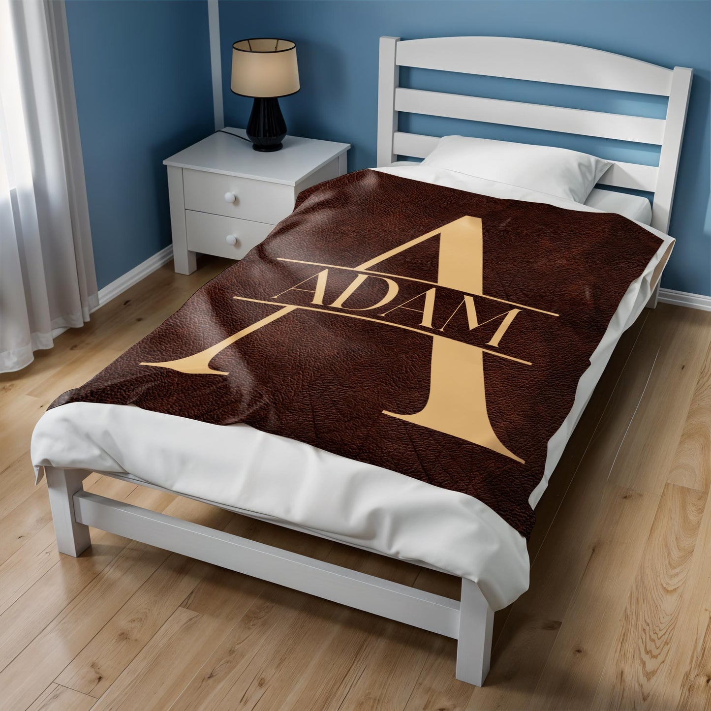 Personalize With Your Name On A Leather Look Blanket