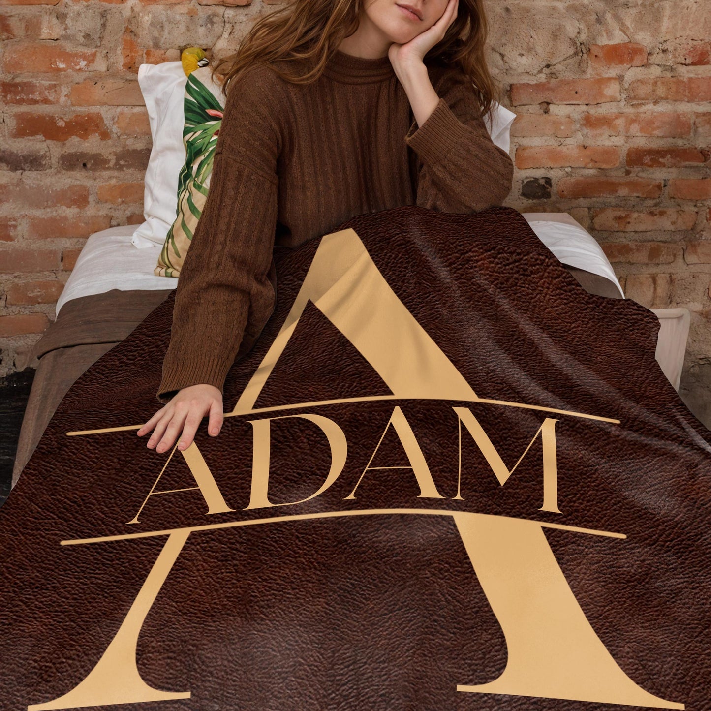 Personalize With Your Name On A Leather Look Blanket