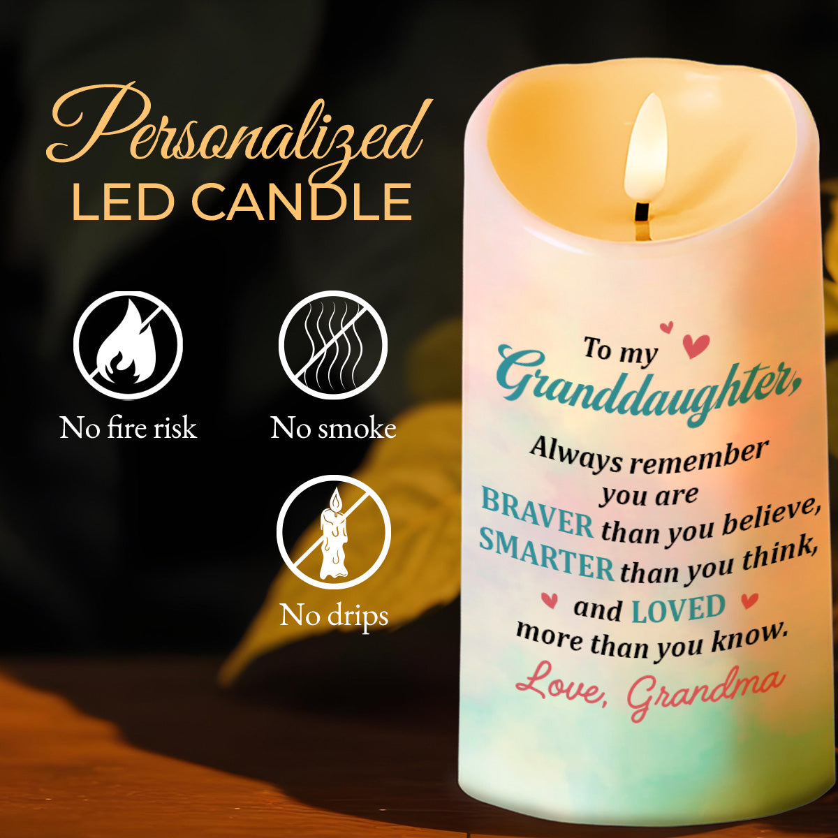 To My Granddaughter Braver Smarter Loved Candle