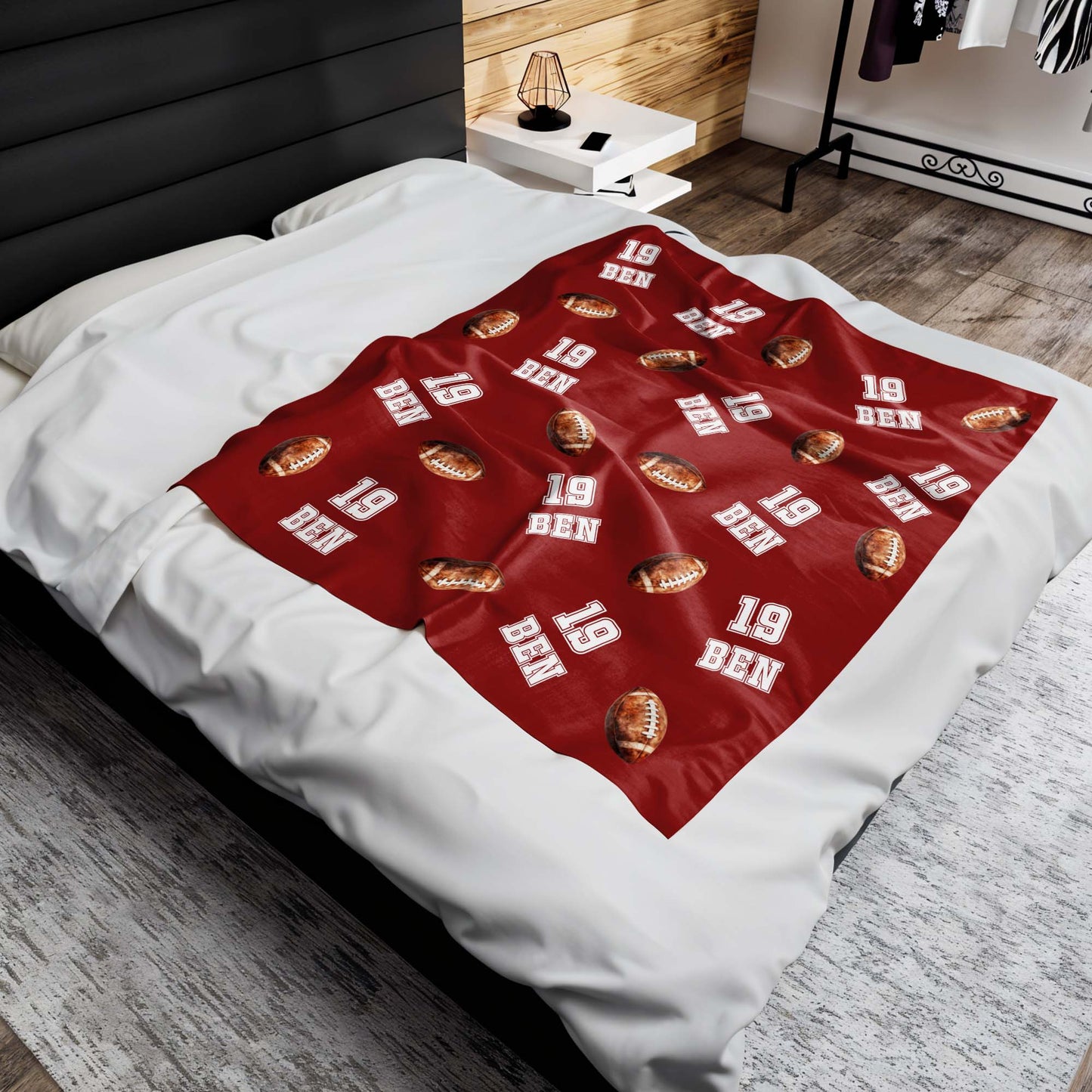 Celebrate Your MVP Moments Blanket With Football And Numbers