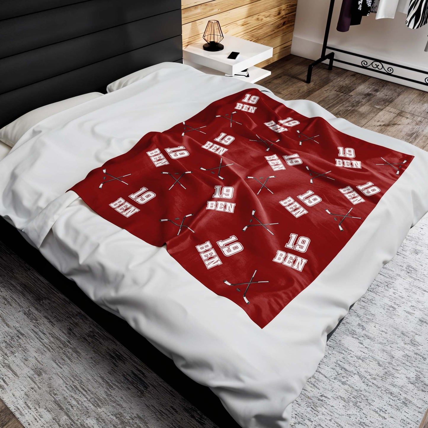 Custom Hockey Sticks And Year Blanket