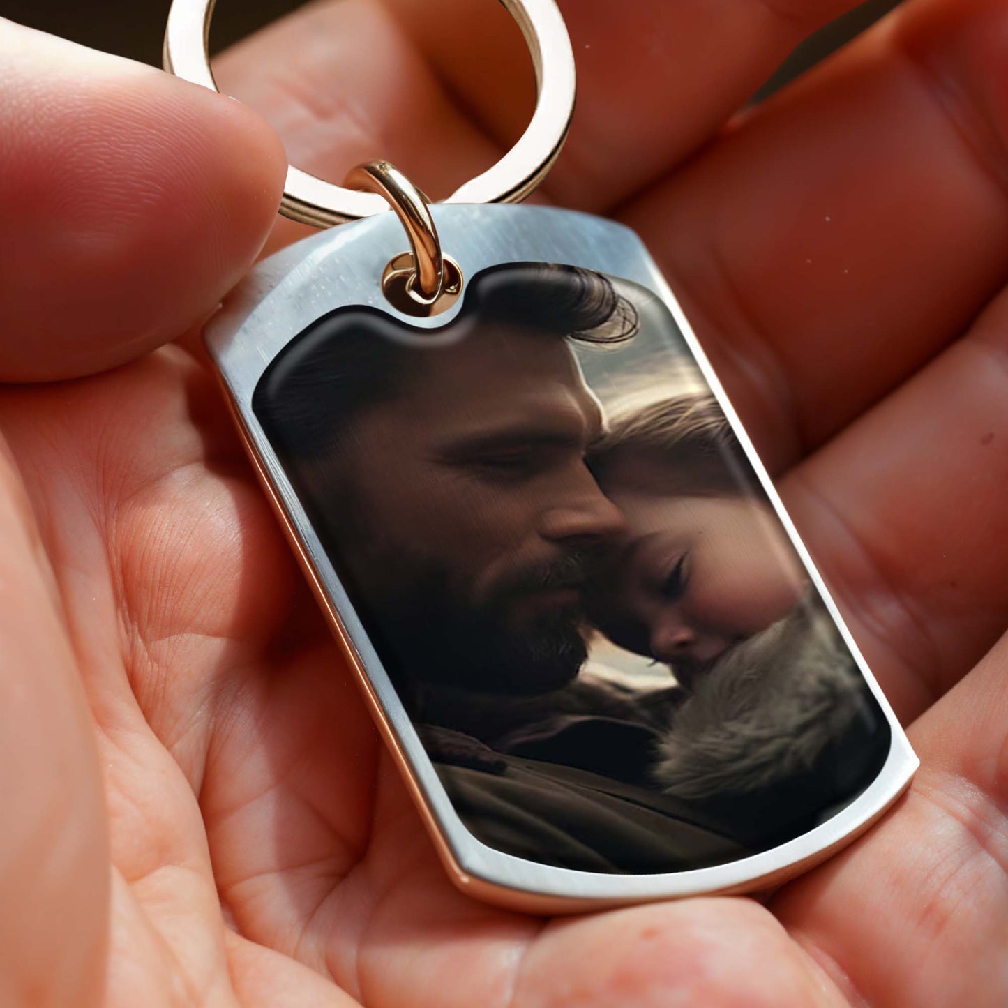 The Moment You Became My Daddy Keychain
