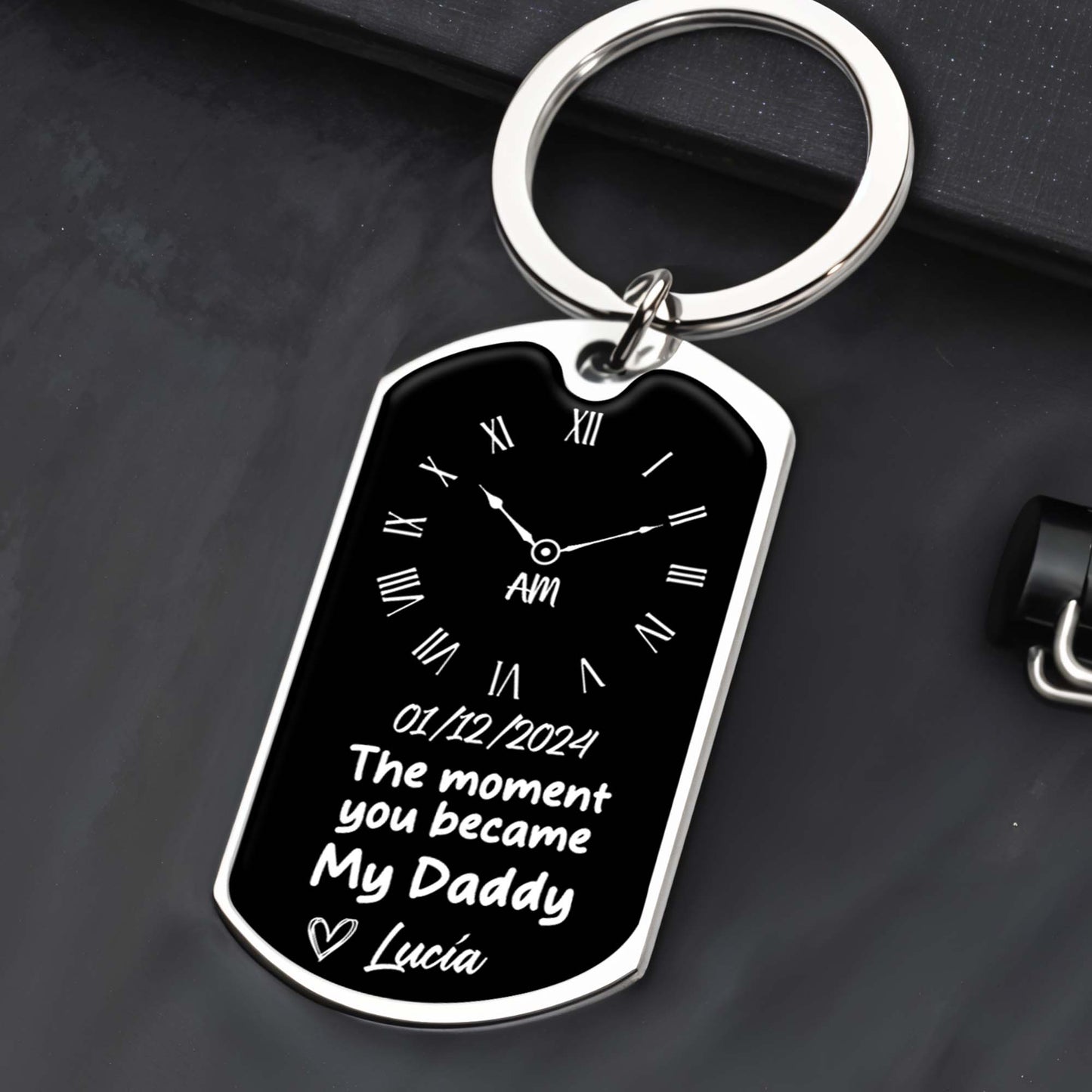 The Moment You Became My Daddy Keychain