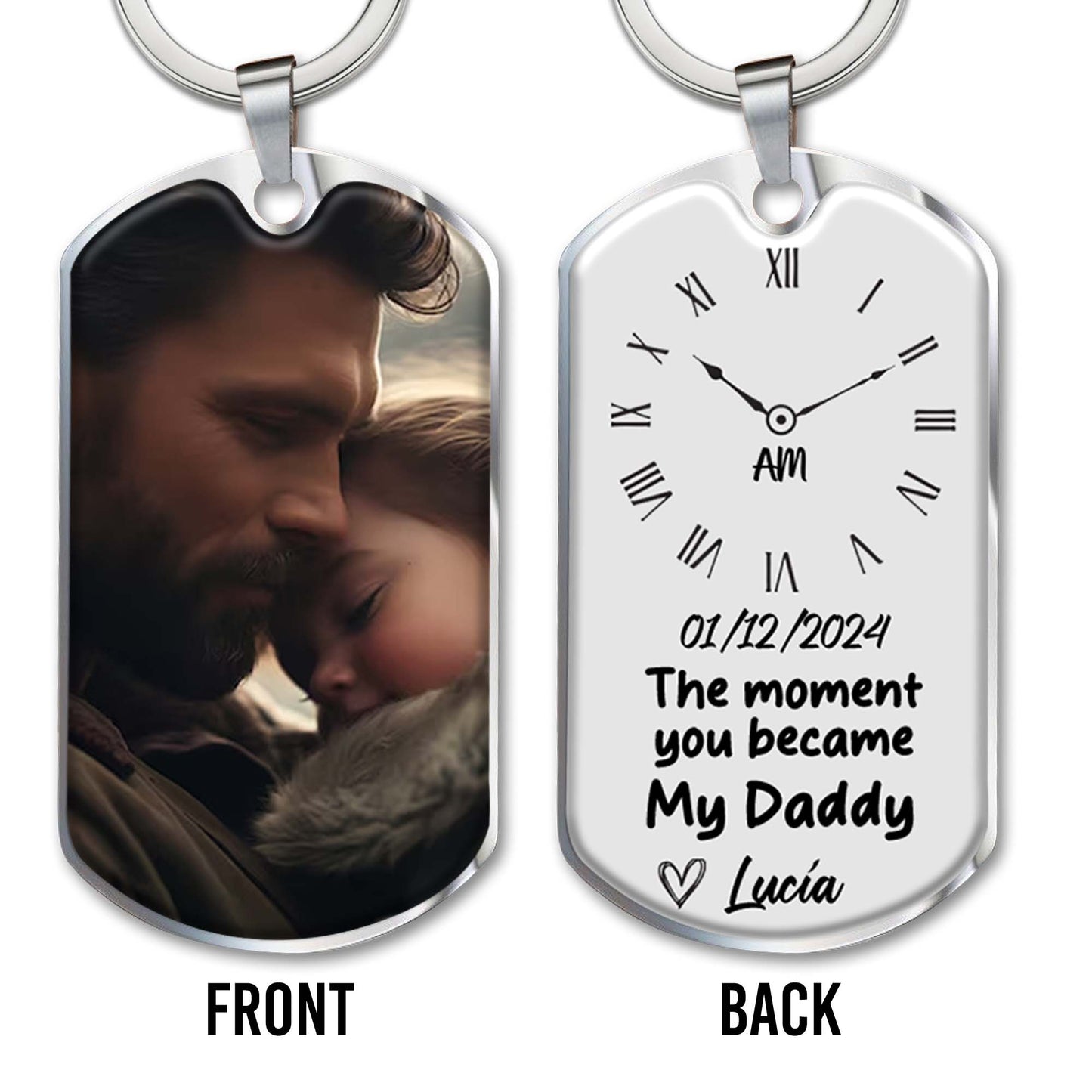 The Moment You Became My Daddy Keychain