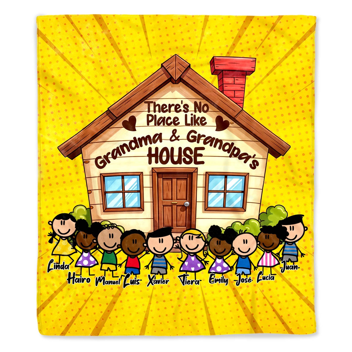 No Place Like Grandma And Grandpa's House With Cartoon Children
