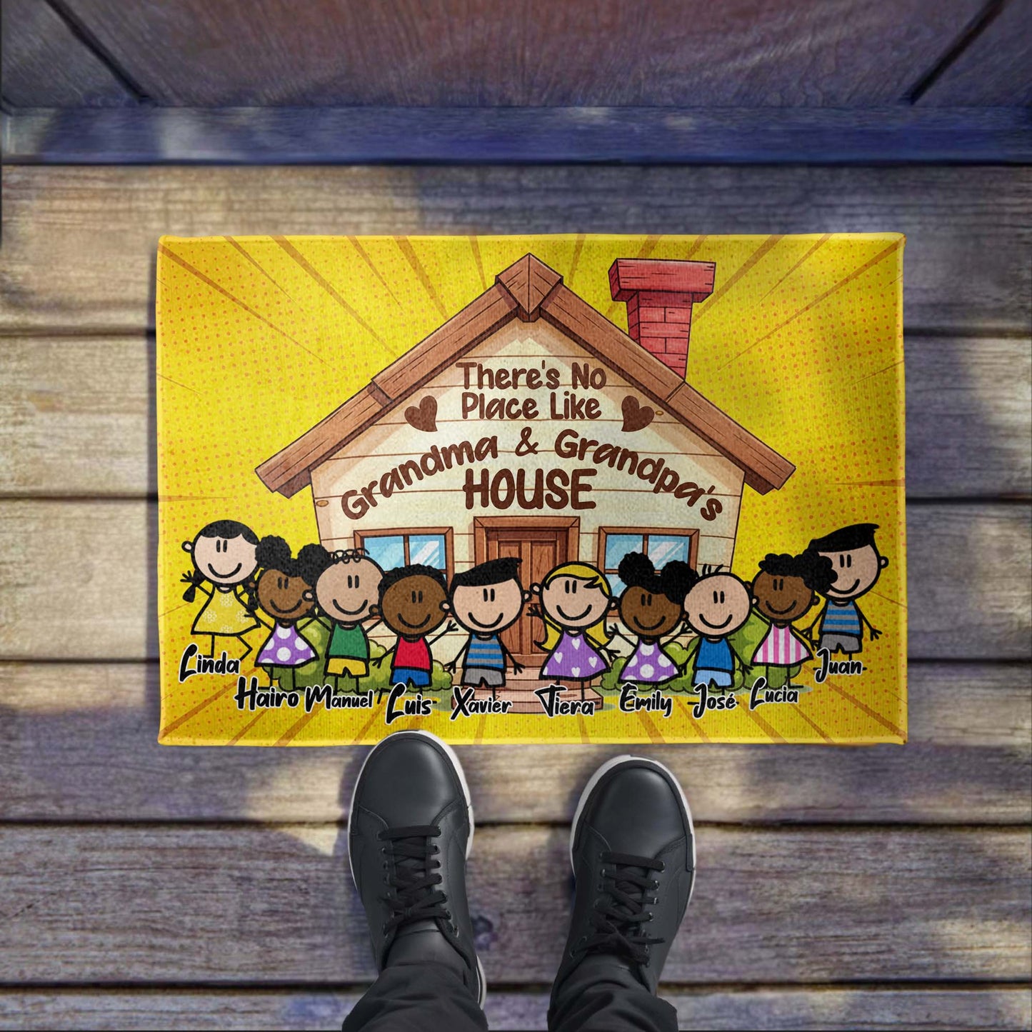 No Place Like Grandma And Grandpa's House With Cartoon Children