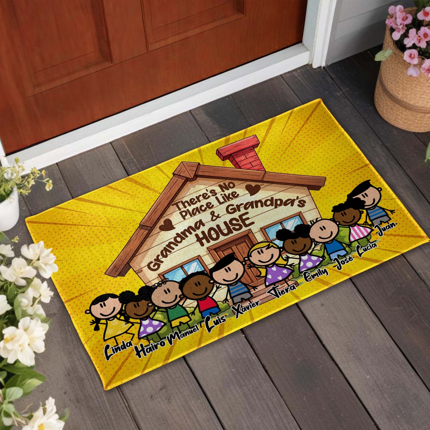 No Place Like Grandma And Grandpa's House With Cartoon Children