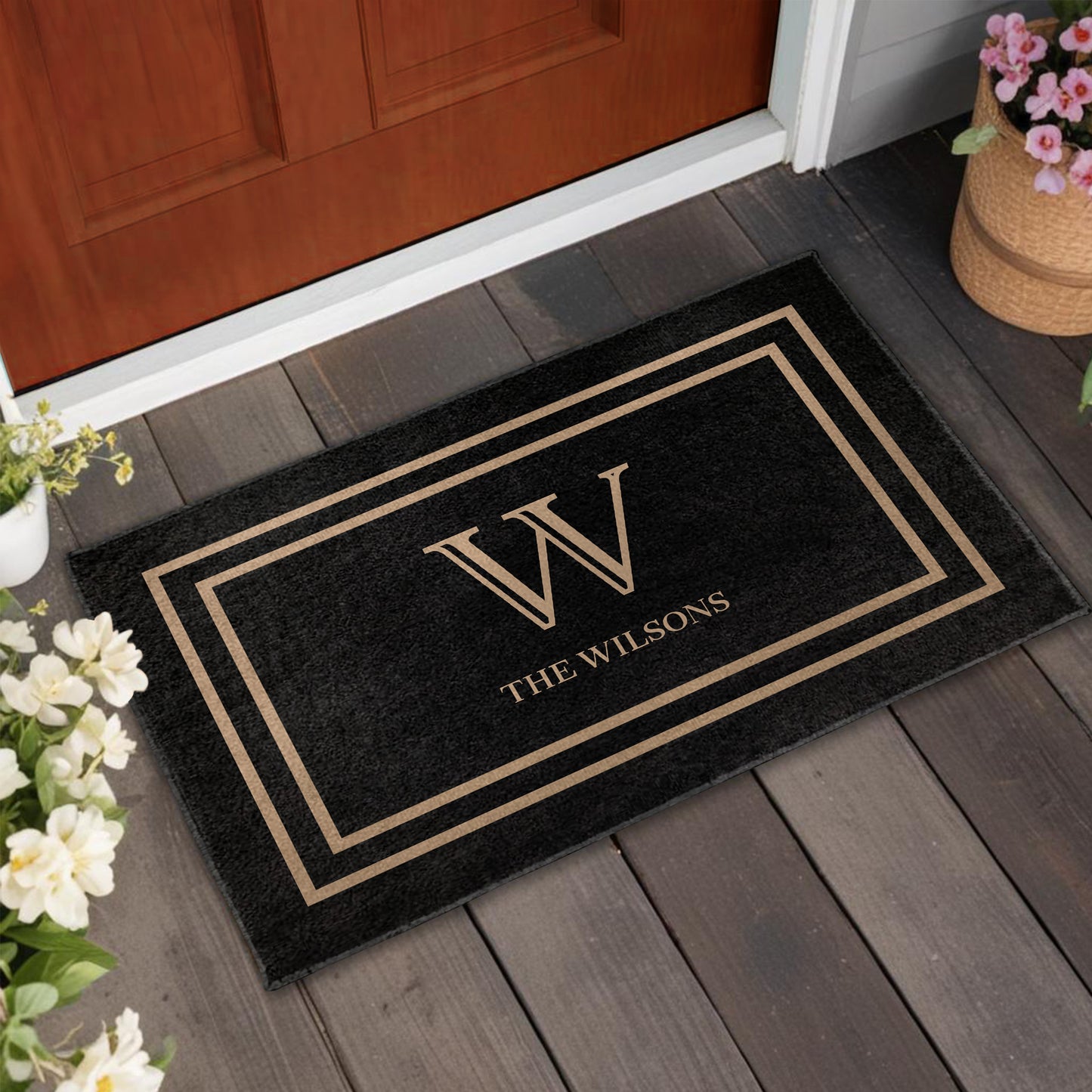 Welcome Home Monogram Elegant Doormat