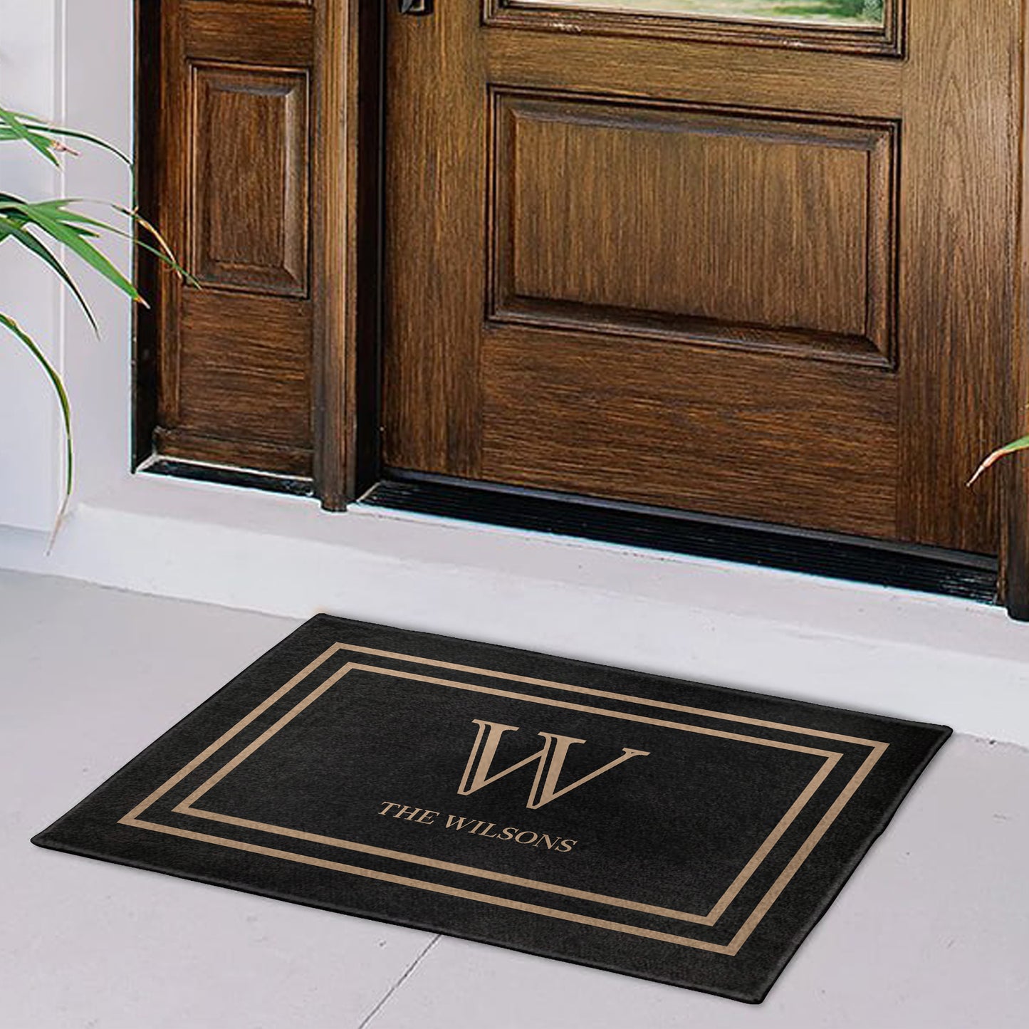 Welcome Home Monogram Elegant Doormat