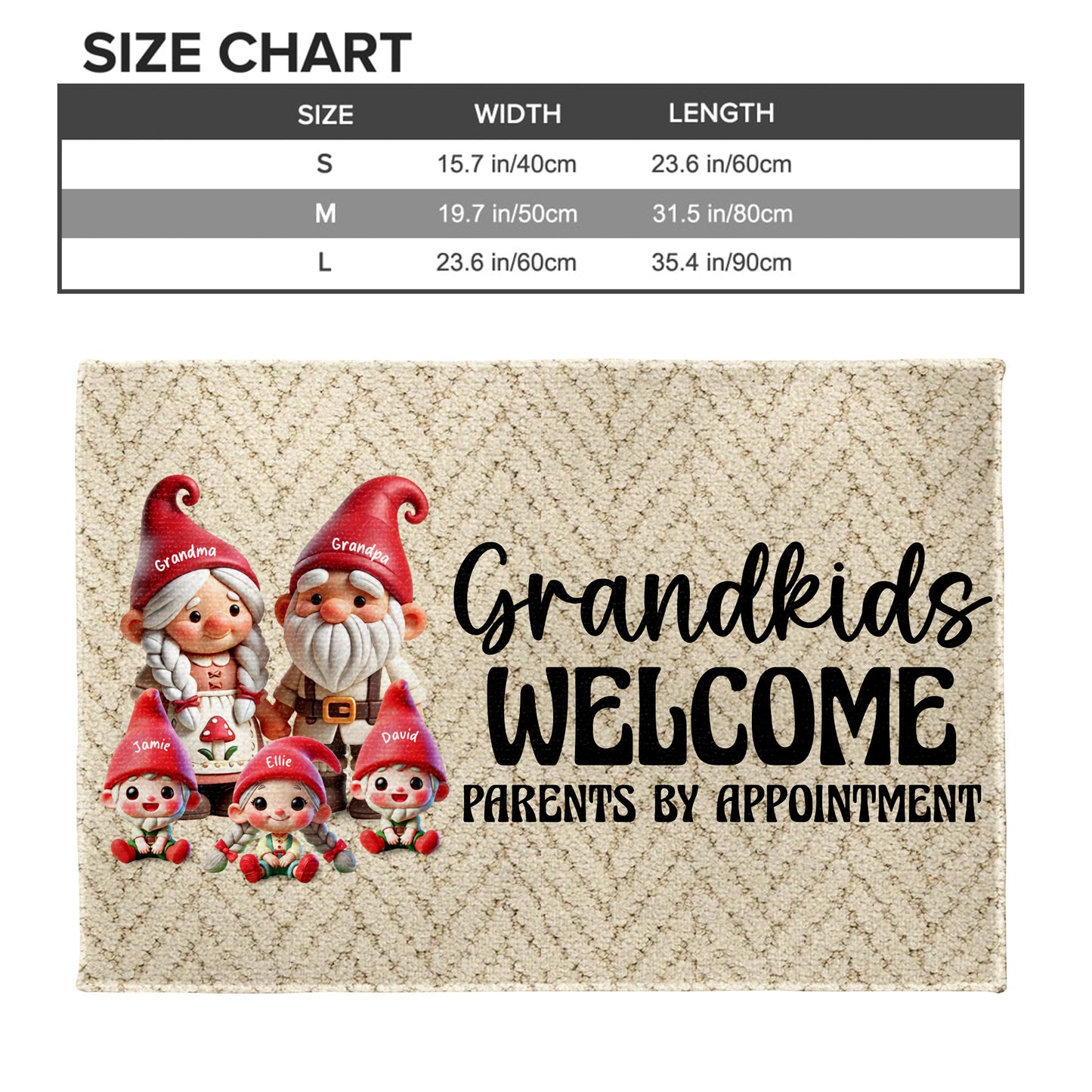 Grandkids Welcome Parents By Appointment Gnome Decor - Personalized Custom Doormat - FAM267_DRM