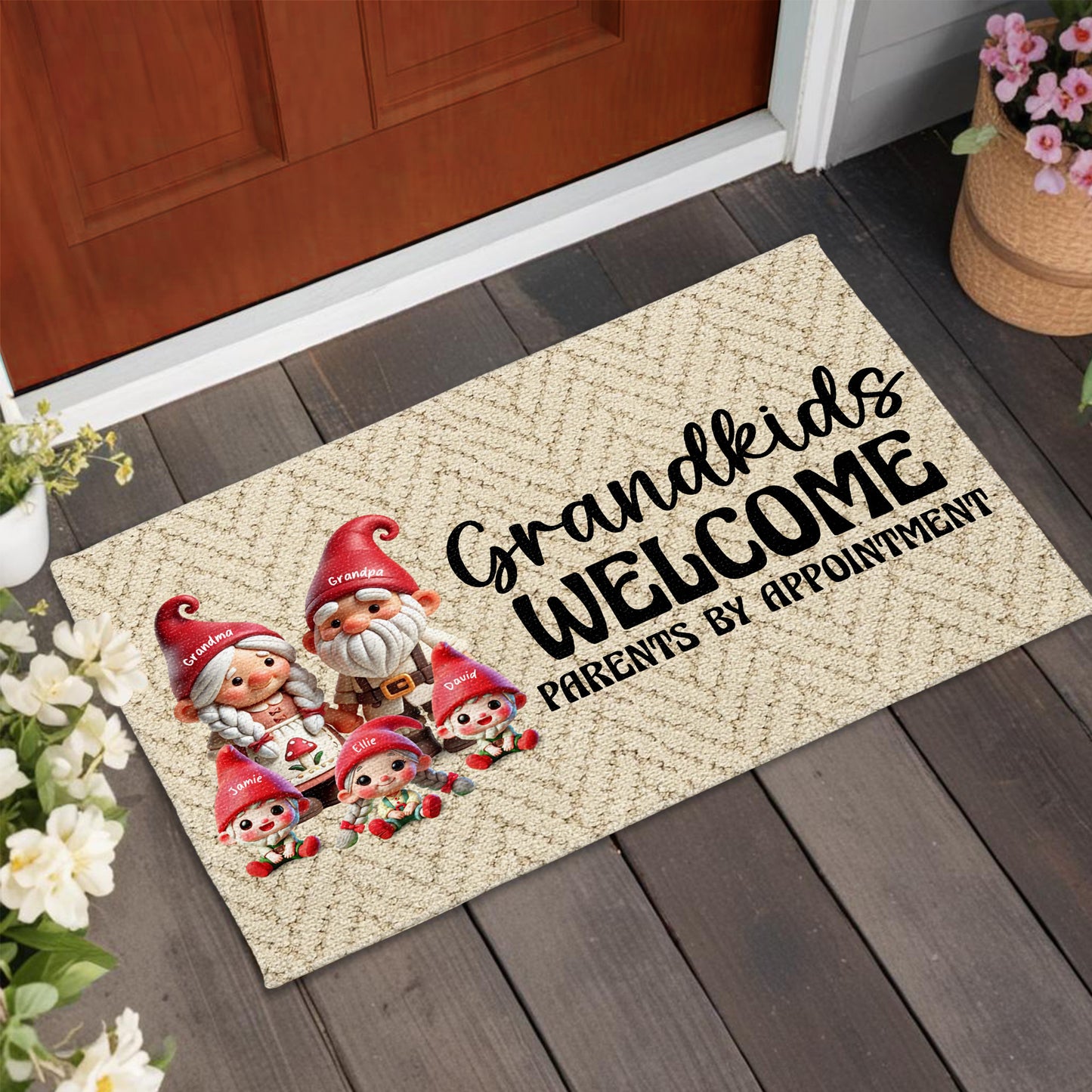 Grandkids Welcome Parents By Appointment Gnome Decor - Personalized Custom Doormat - FAM267_DRM