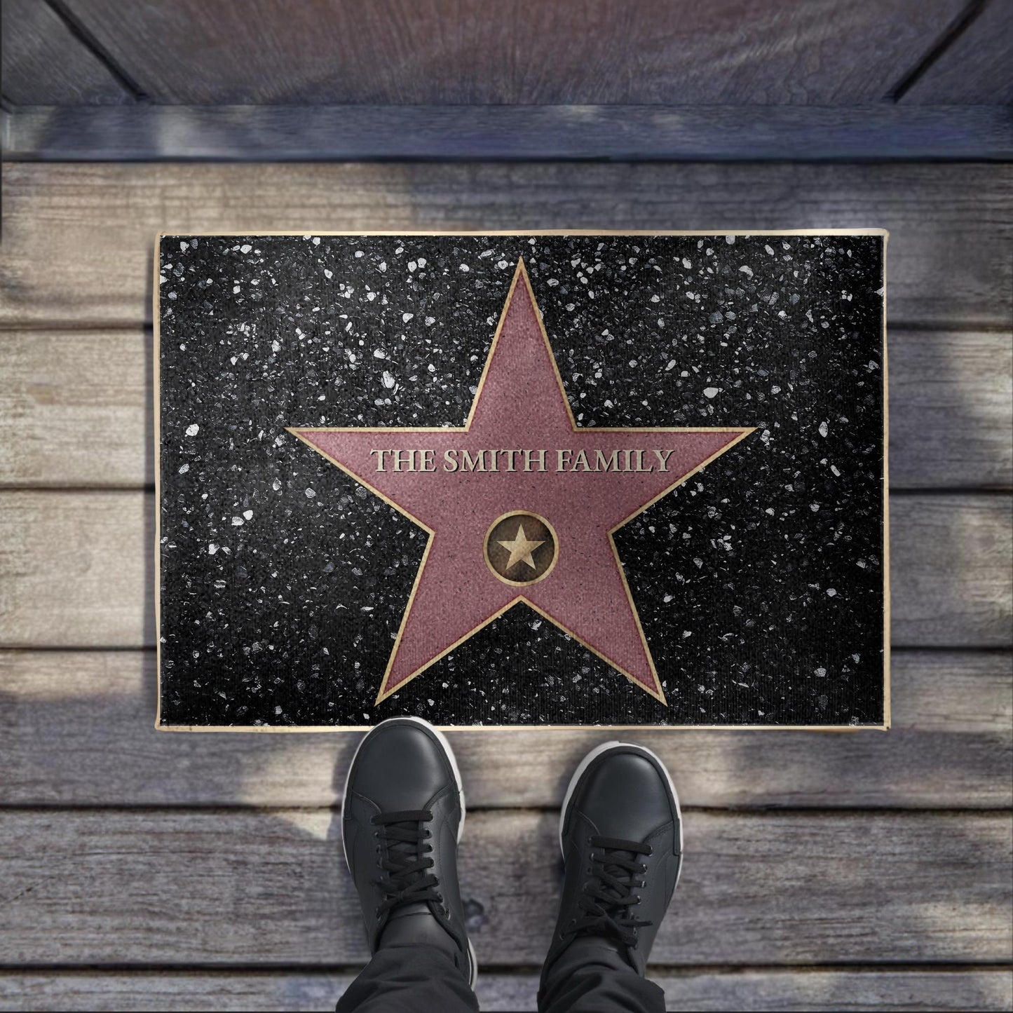 Welcome To The Star Family Doormat With Elegant Star Design