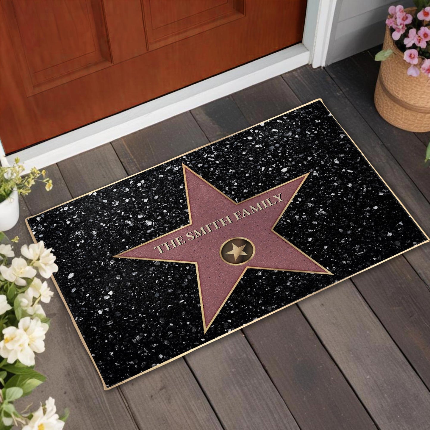 Welcome To The Star Family Doormat With Elegant Star Design