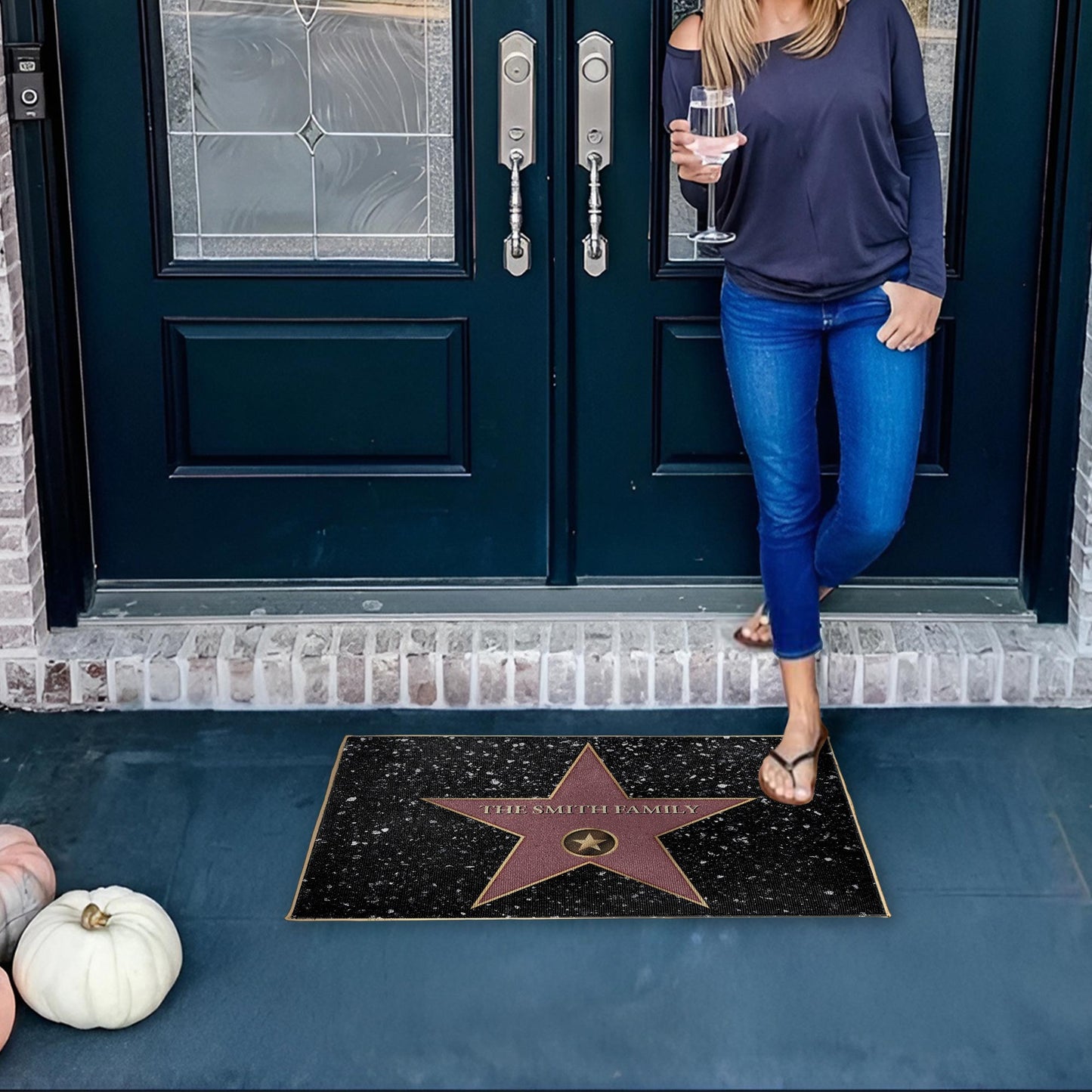 Welcome To The Star Family Doormat With Elegant Star Design