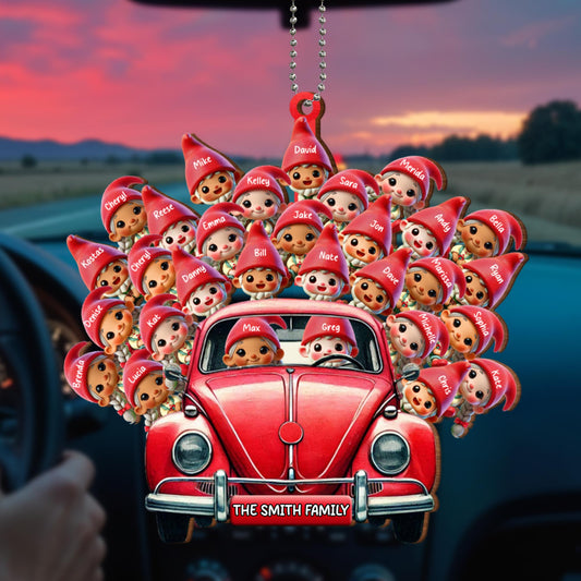 Family Car Journey With Personalized Figures