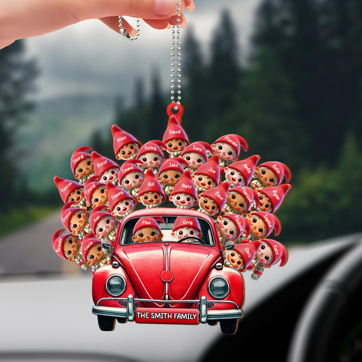 Family Car Journey With Personalized Figures