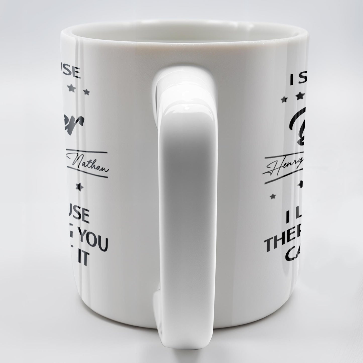 Smile And Laugh Brother Quote With Linked Hands Design - Personalized Custom Coffee Mug - FAM288_MG