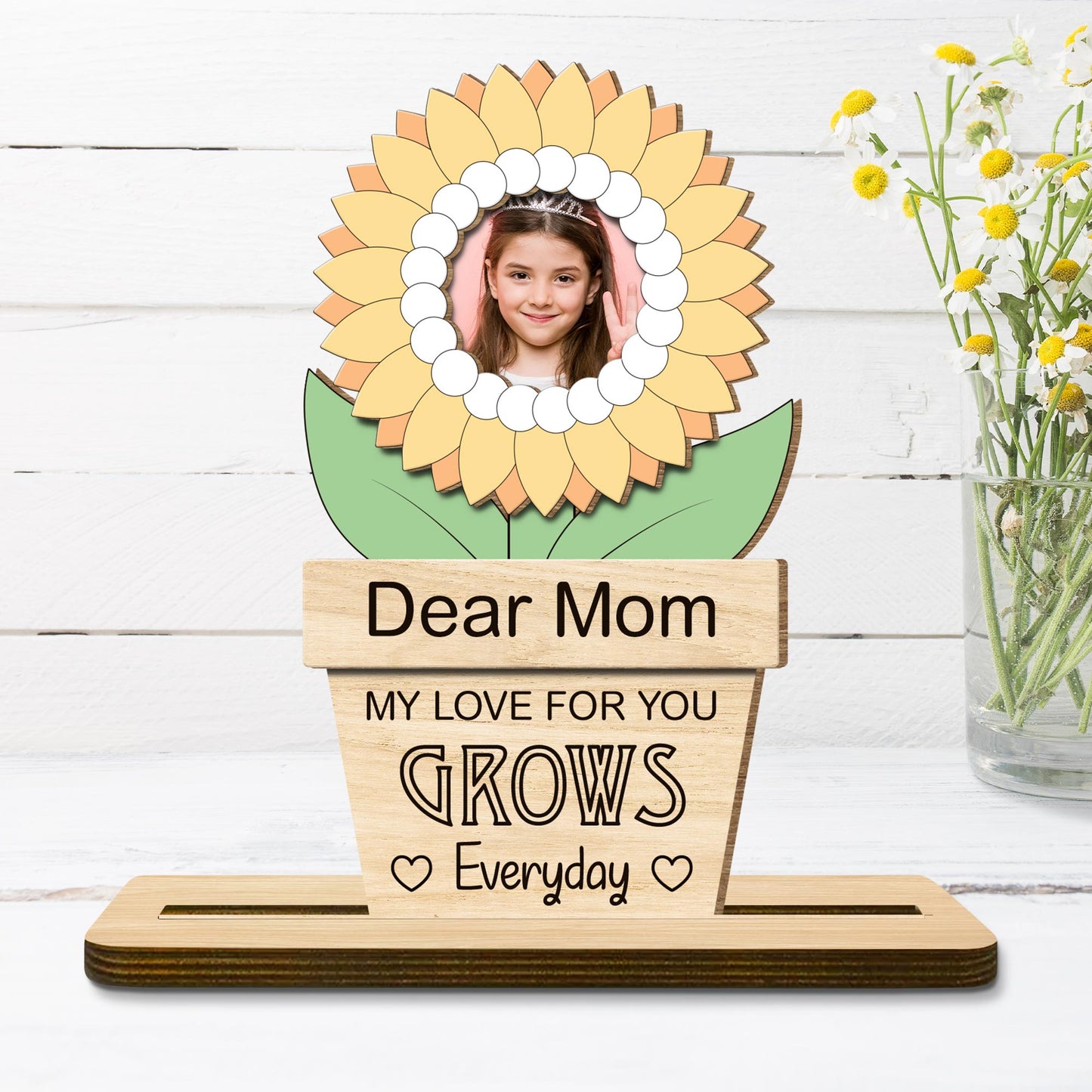 Dear Mom My Love Grows Everyday Flower Plaque