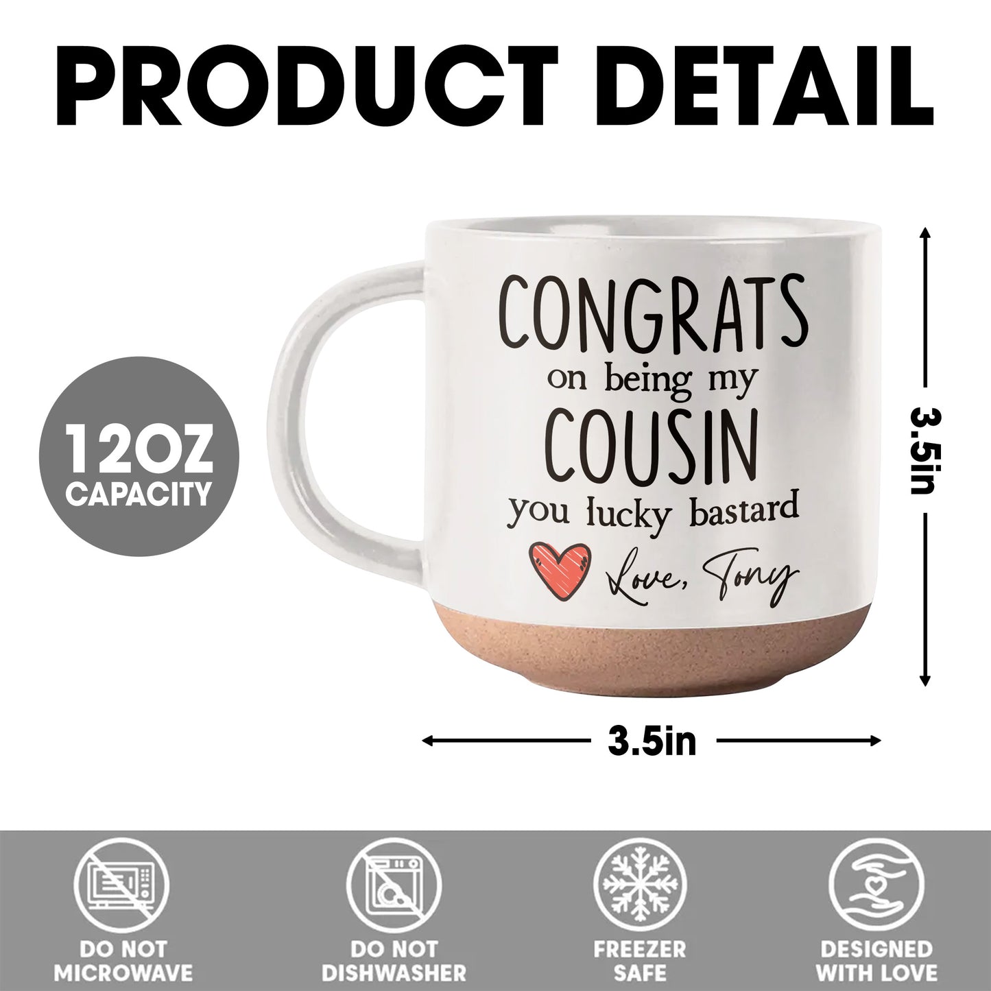 Congrats On Being My Cousin Lucky Bastard With Red Heart