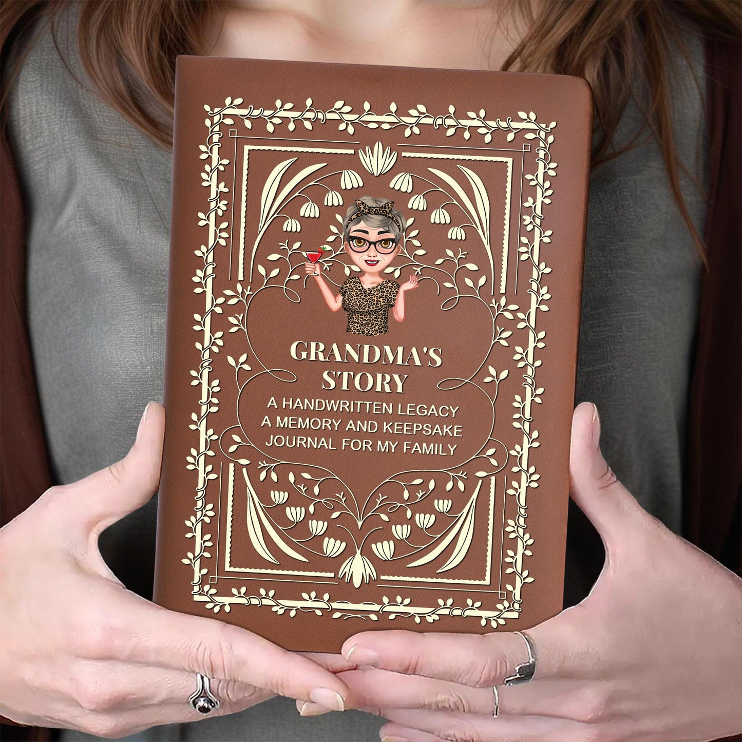 Grandma's Story Keepsake Family Journal With Floral Patterns