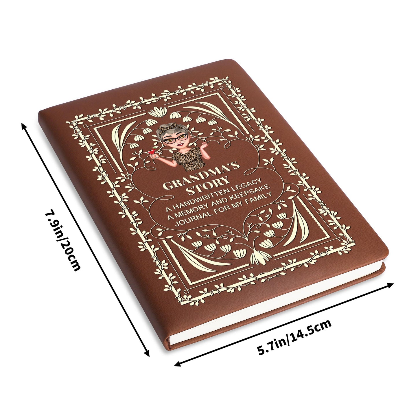 Grandma's Story Keepsake Family Journal With Floral Patterns
