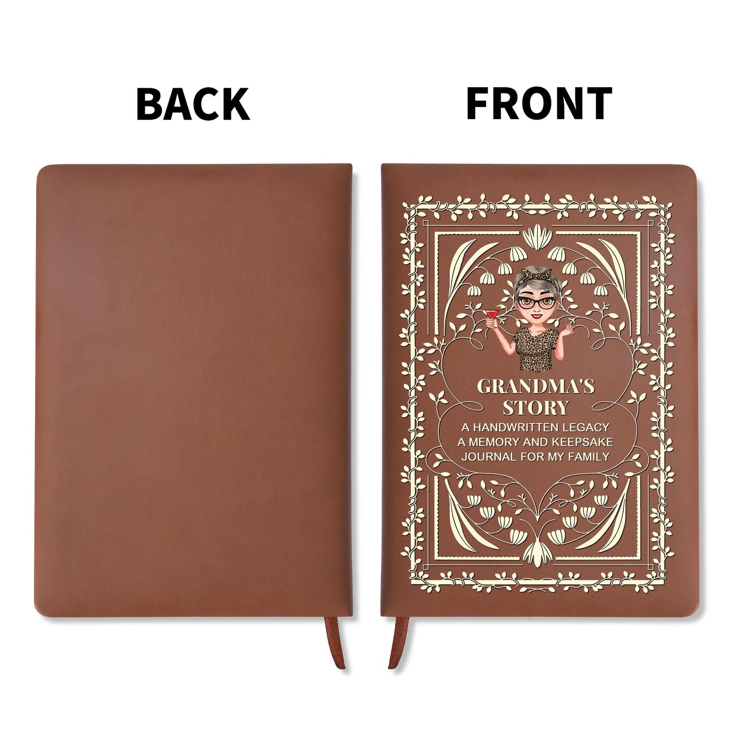 Grandma's Story Keepsake Family Journal With Floral Patterns
