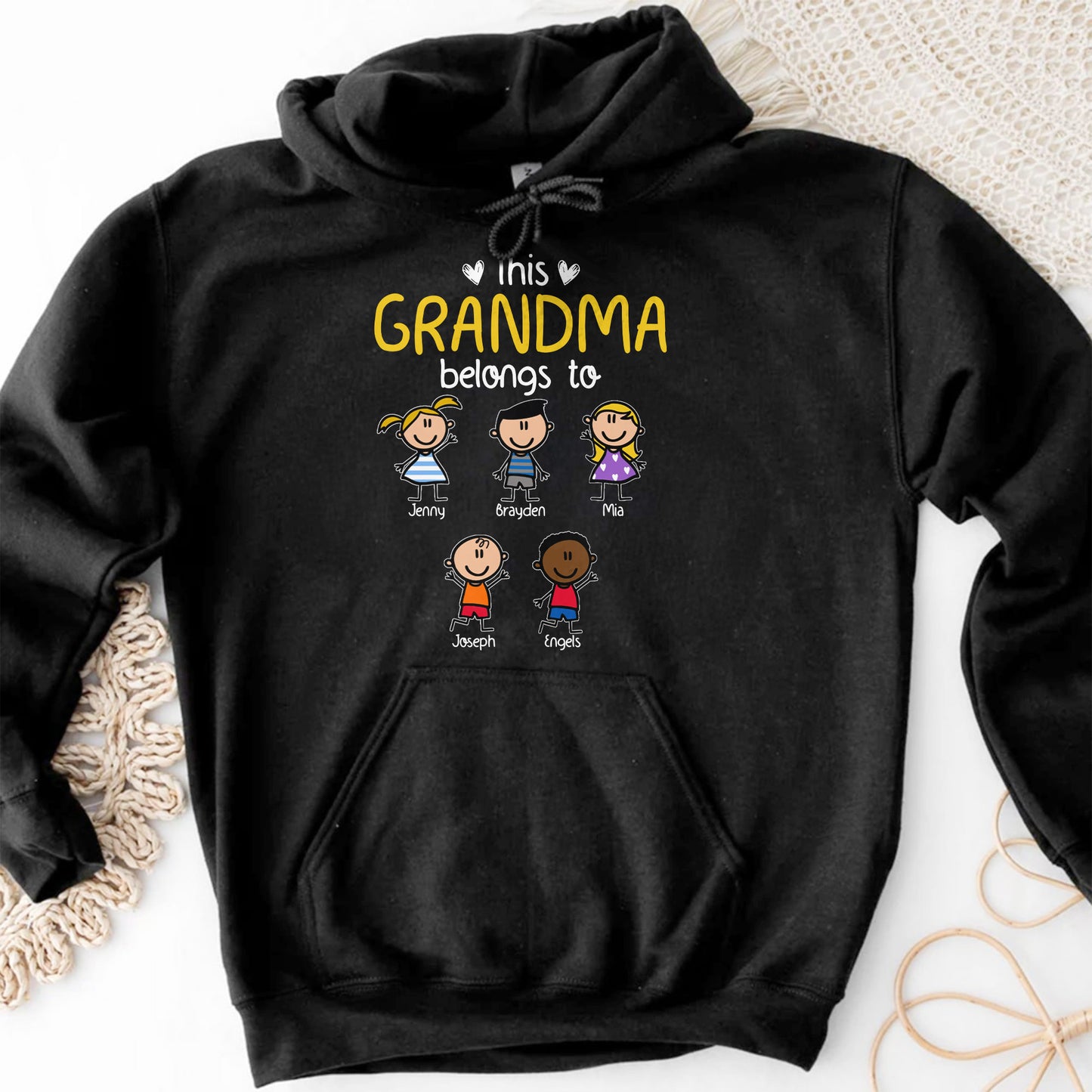 This Grandpa Belong To Cartoon Children - Personalized Custom Unisex T-shirt, Hoodie - FAM294_BBAS
