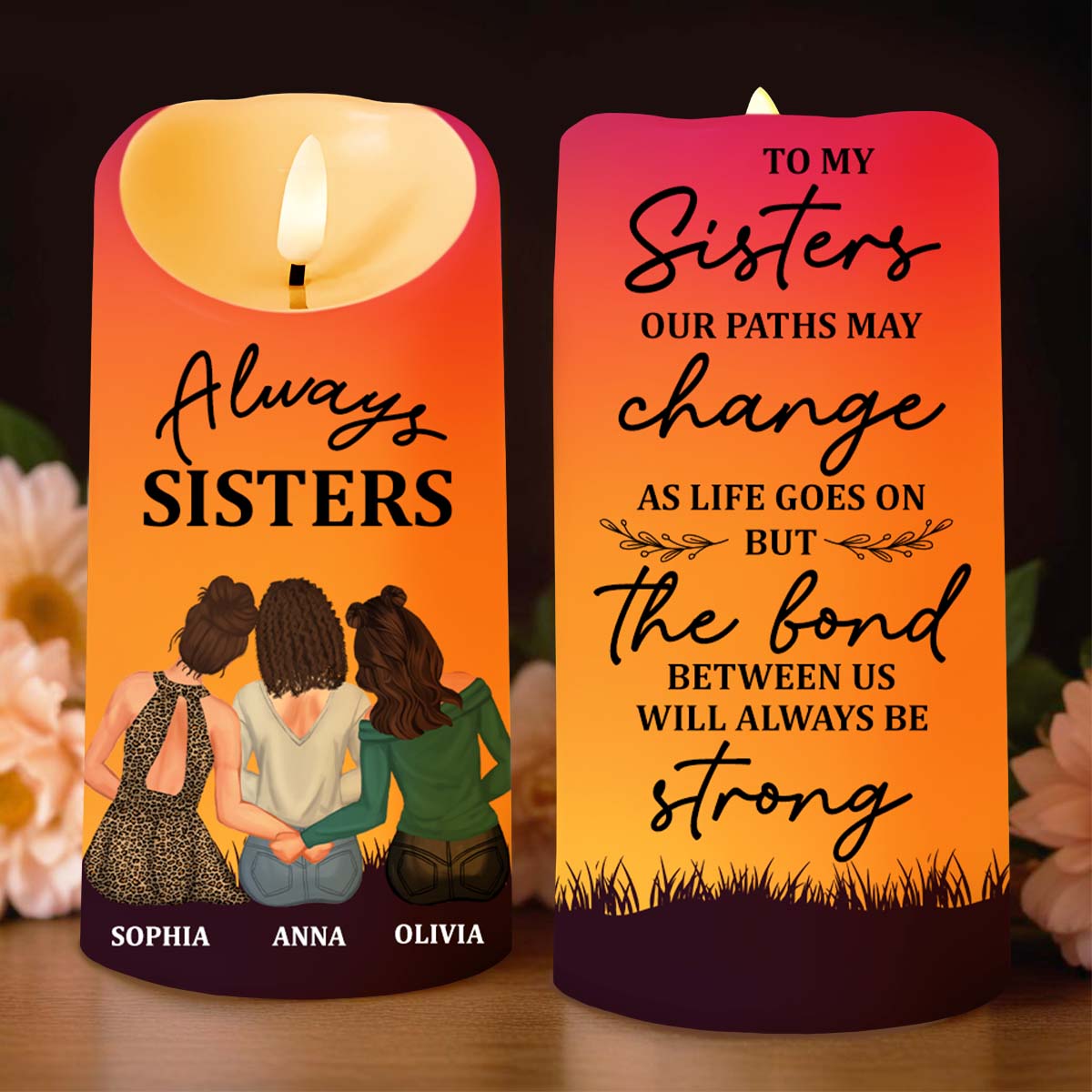 Always Sisters The Bond Between Us Forever Unity Candle