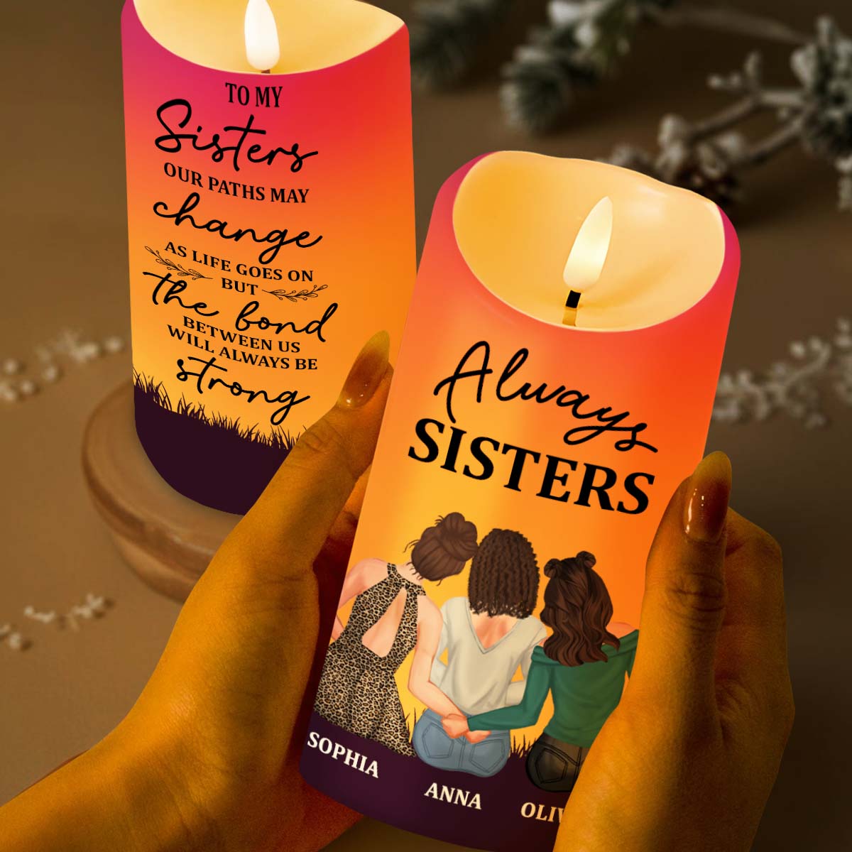 Always Sisters The Bond Between Us Forever Unity Candle