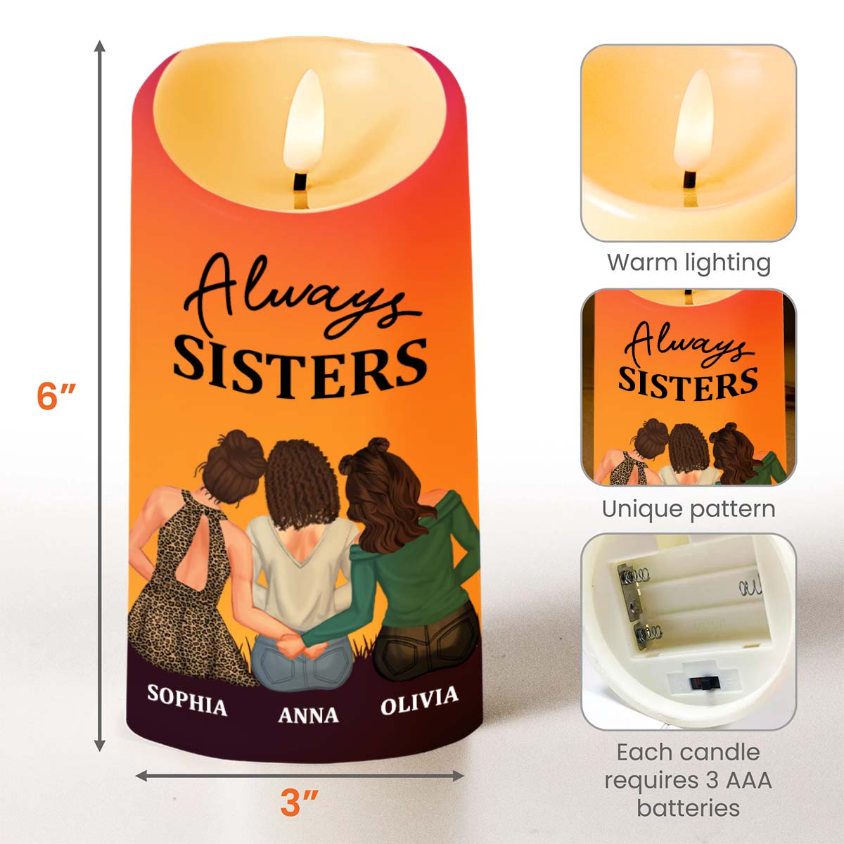 Always Sisters The Bond Between Us Forever Unity Candle