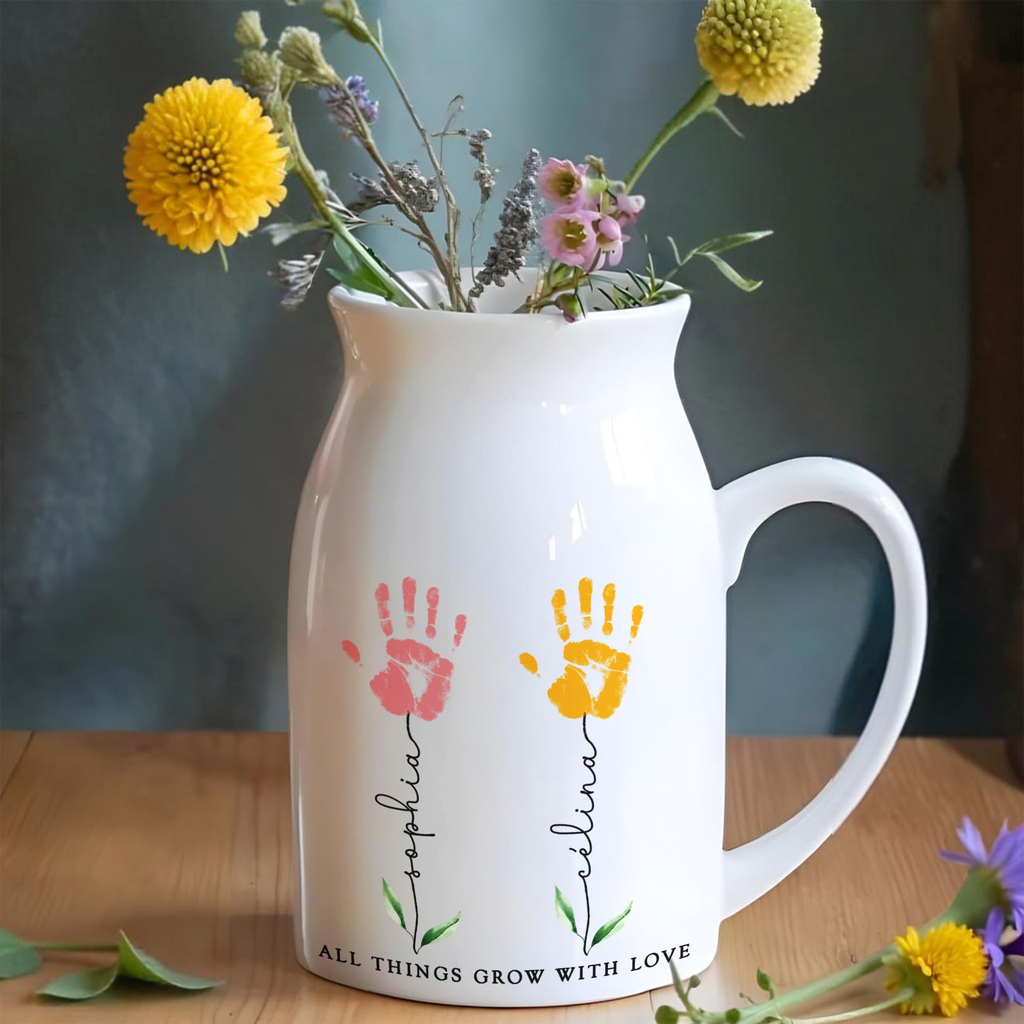All Things Grow With Love, Handprints and Flowers