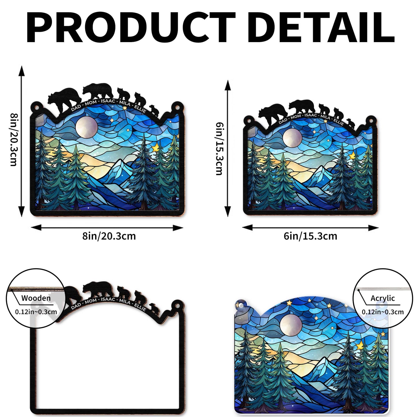 Embrace The Beauty Of Nature With This Vibrant Mountain And Forest Scene - Personalized Custom Suncatcher - FAM312_CSUN