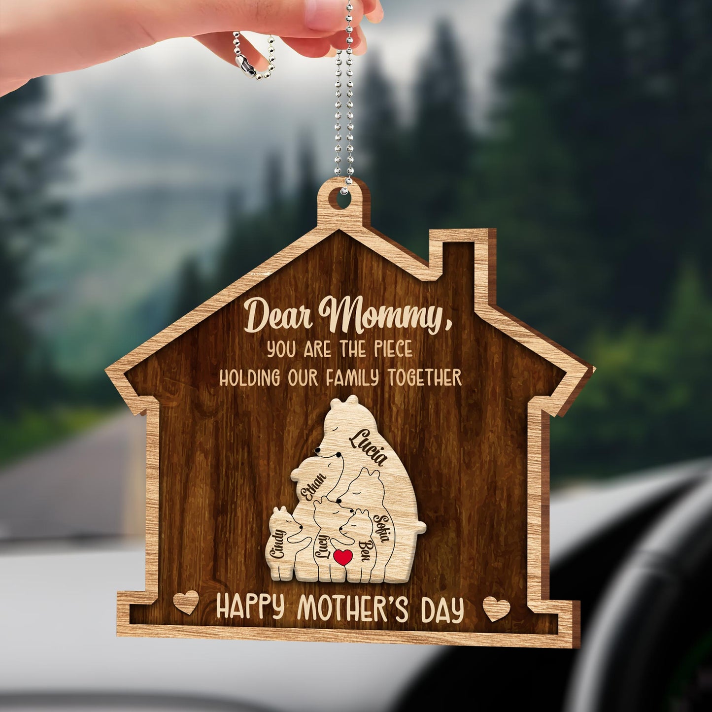 Dear Mommy, You Are The Piece Holding Our Family Together, Puzzle Pieces and Bear Figures