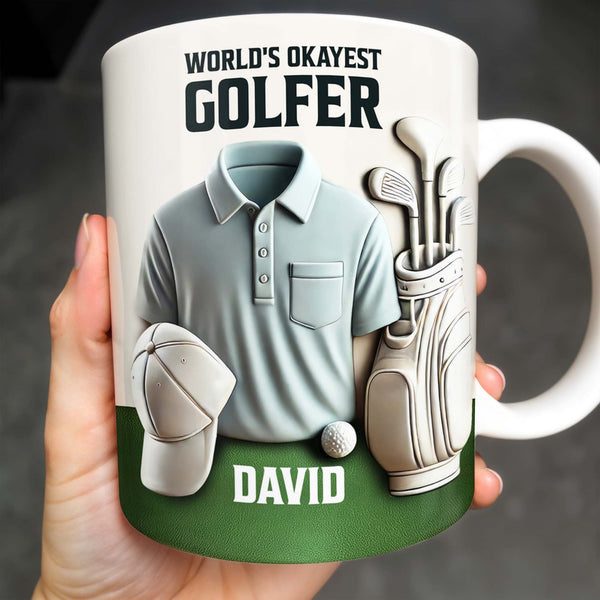 World's Okayest Golfer, Golf Shirt, Golf Clubs, Golf Cap
